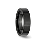 Brushed, Flat wedding band ring detail view