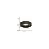 Brushed, Flat wedding band ring shown for scale
