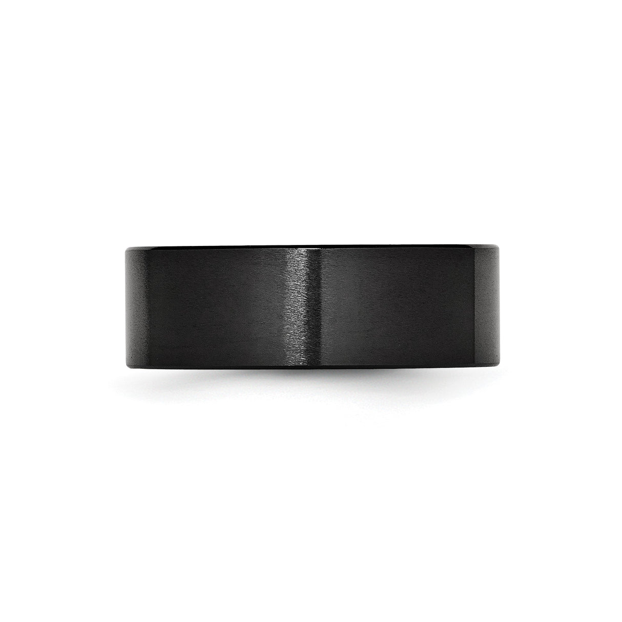 Brushed, Flat wedding band ring detail view