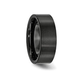 Brushed, Flat wedding band ring detail view