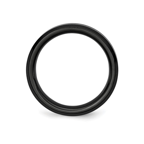 Beveled Edge, Brushed wedding band ring alternate angle