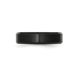 Beveled Edge, Brushed wedding band ring detail view