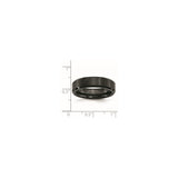 Beveled Edge, Brushed wedding band ring shown for scale