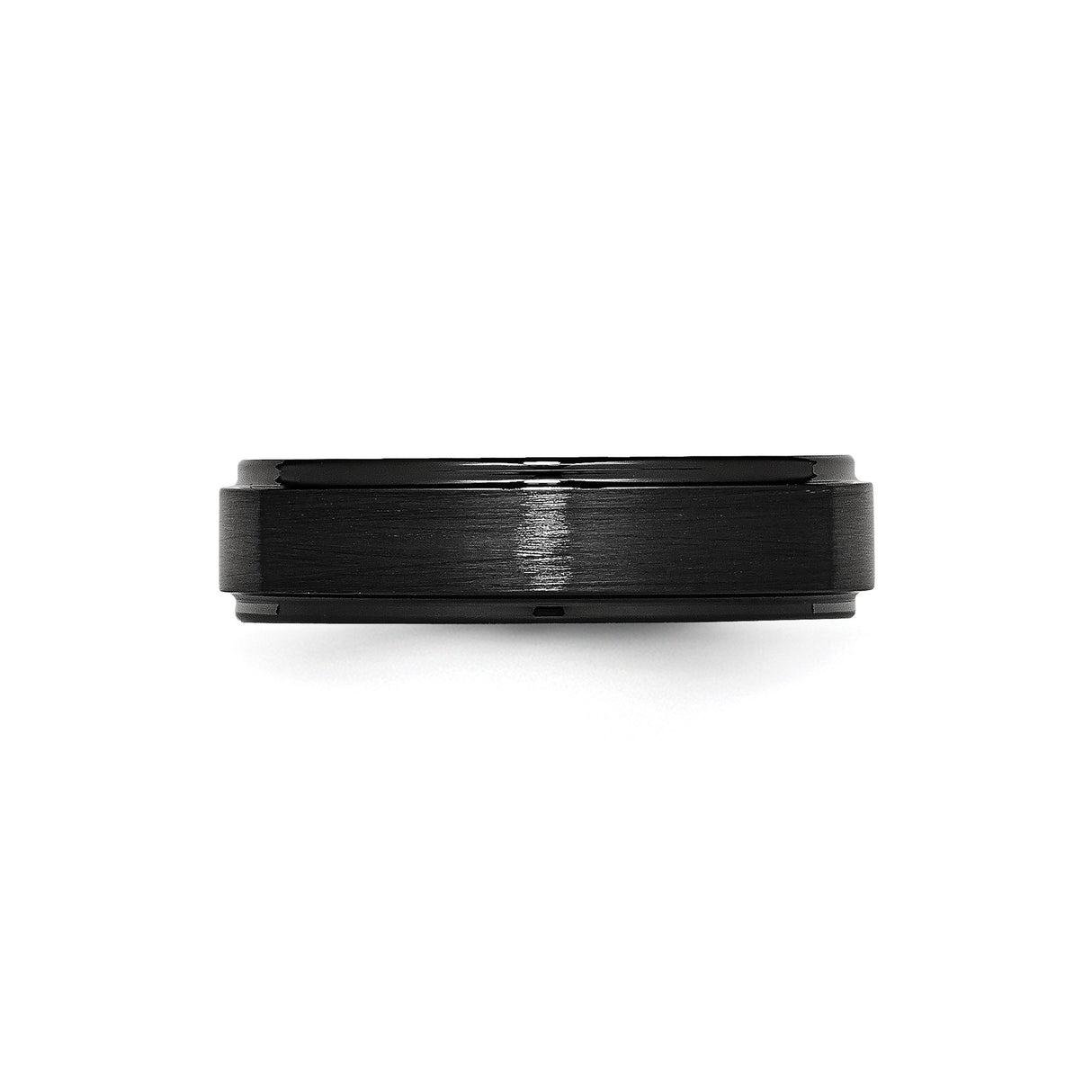 Brushed wedding band ring detail view