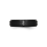 Brushed wedding band ring detail view