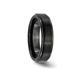 Brushed wedding band ring detail view