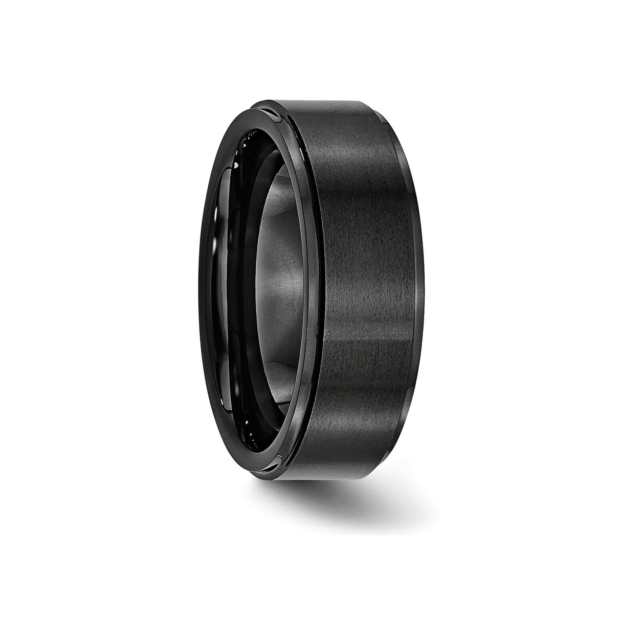 Brushed wedding band ring detail view
