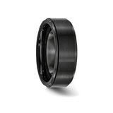 Brushed wedding band ring detail view