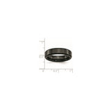 Beveled Edge wedding band ring shown for scale