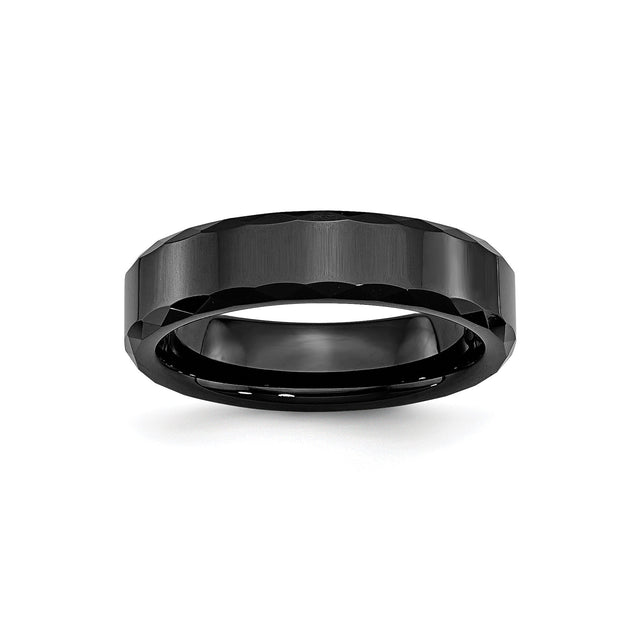 Beveled Edge wedding band ring