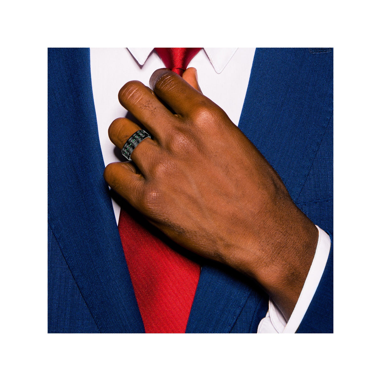 Beveled Edge wedding band ring detail view