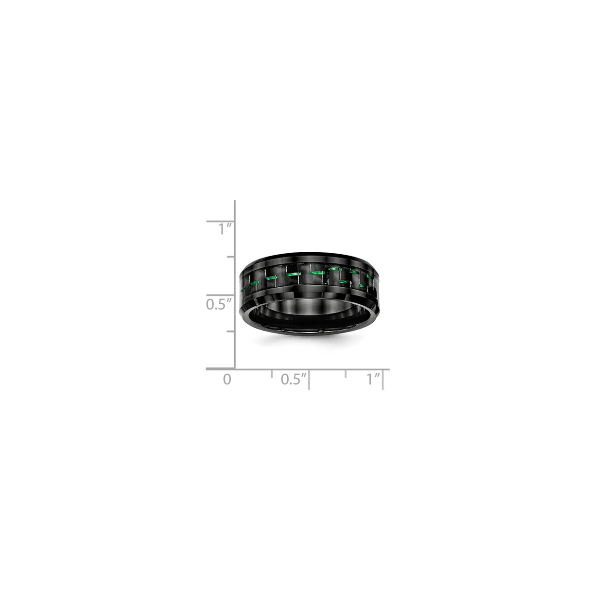 Beveled Edge wedding band ring shown for scale