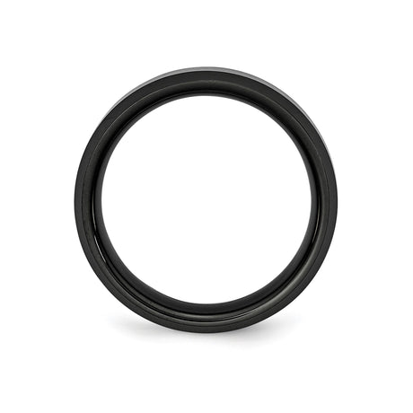 Beveled Edge, Brushed wedding band ring alternate angle