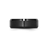 Beveled Edge, Brushed wedding band ring detail view
