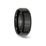 Beveled Edge, Brushed wedding band ring detail view