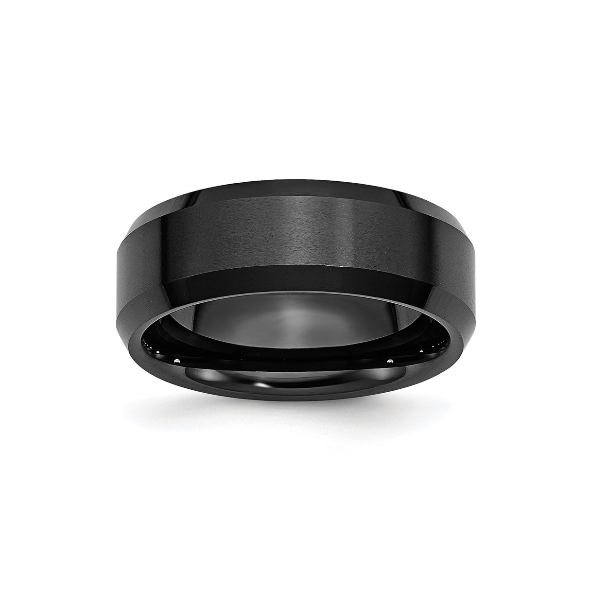Beveled Edge, Brushed wedding band ring