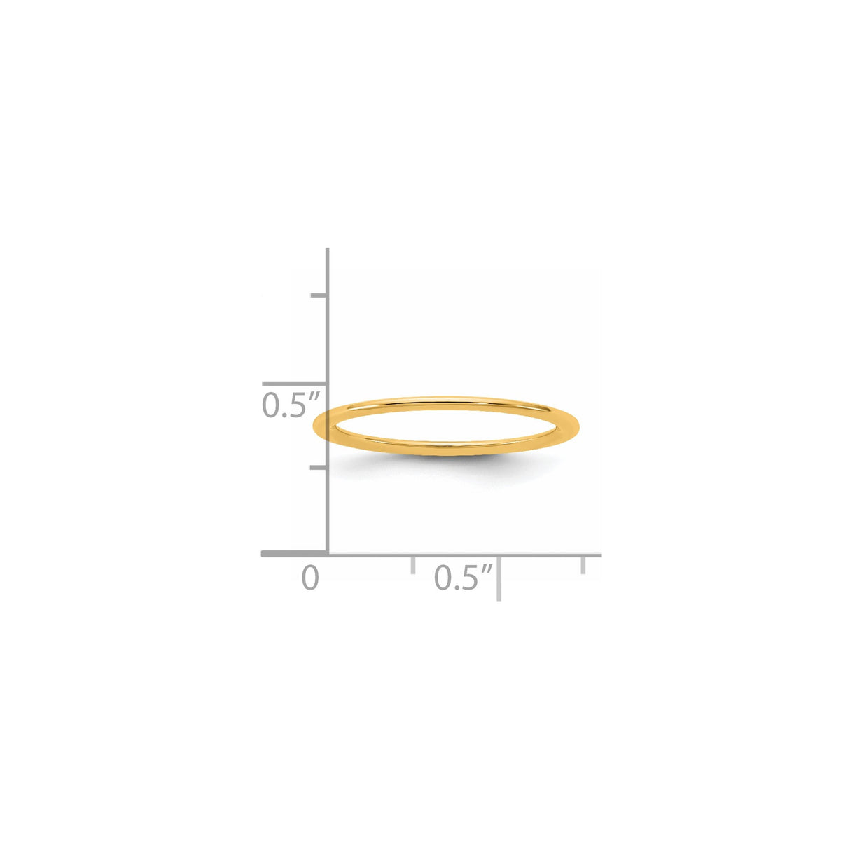 14k Yellow Gold Comfort Fit wedding band ring shown for scale