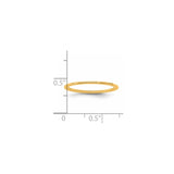 14k Yellow Gold Comfort Fit wedding band ring shown for scale