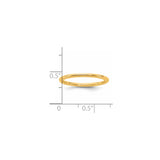 14k Yellow Gold Comfort Fit wedding band ring shown for scale