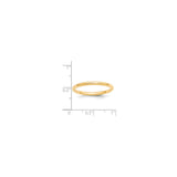 14k Yellow Gold Comfort Fit wedding band ring shown for scale
