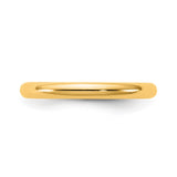 14k Yellow Gold Comfort Fit wedding band ring detail view