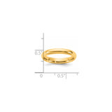 14k Yellow Gold Comfort Fit wedding band ring shown for scale