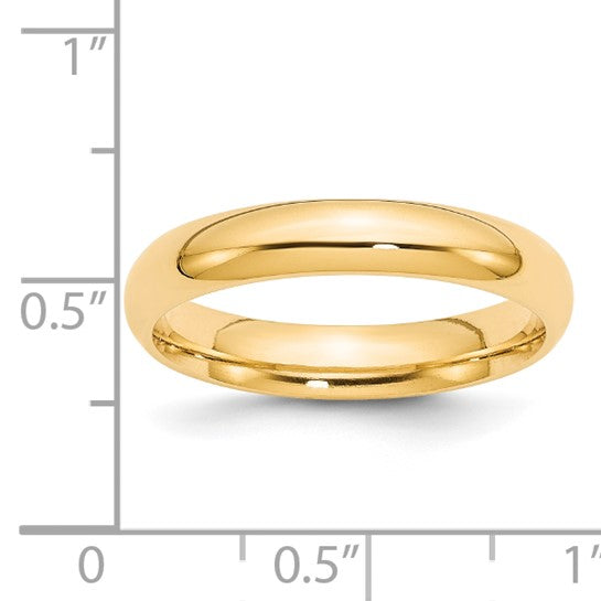 14K Yellow Gold Comfort Fit Wedding Band Solid 4 Mm Classic Ring for Everyday Elegance