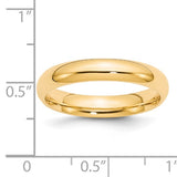 14K Yellow Gold Comfort Fit Wedding Band Solid 4 Mm Classic Ring for Everyday Elegance