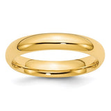 14K Yellow Gold Comfort Fit Wedding Band Solid 4 Mm Classic Ring for Everyday Elegance