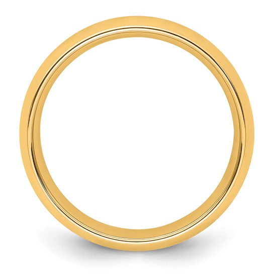 14K Yellow Gold Comfort Fit Wedding Band, Solid Classic 6mm Ring Size 4