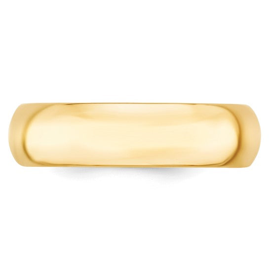 14K Yellow Gold Comfort Fit Wedding Band, Solid Classic 6mm Ring Size 4