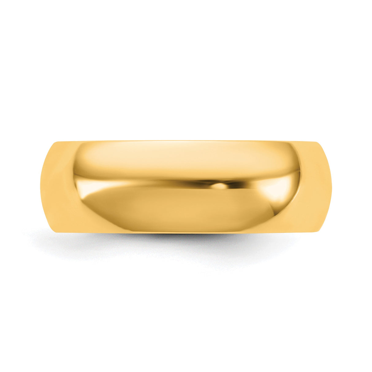 14k Yellow Gold Comfort Fit wedding band ring detail view