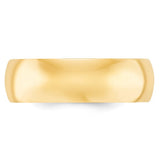 14K Yellow Gold Comfort Fit No Stone Wedding Band, Solid Classic 7mm Wide Ring