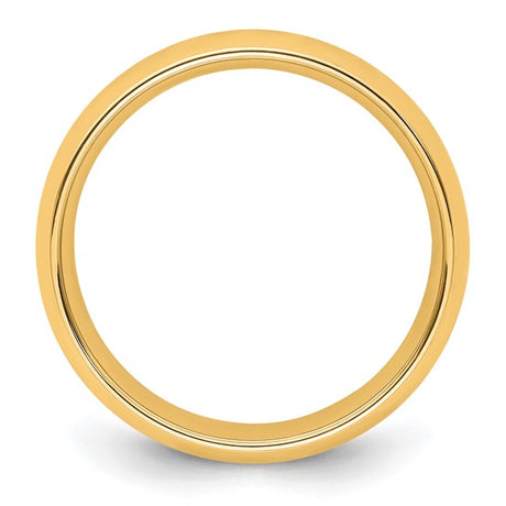14K Yellow Gold Comfort Fit Wedding Band Solid Classic 8mm Ring