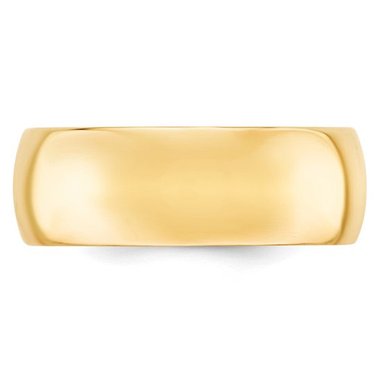 14K Yellow Gold Comfort Fit Wedding Band Solid Classic 8mm Ring