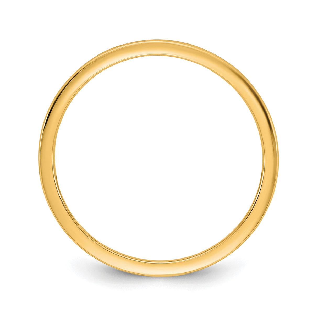14k Yellow Gold Comfort Fit, Lightweight wedding band ring alternate angle
