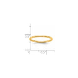 14k Yellow Gold Comfort Fit, Lightweight wedding band ring shown for scale
