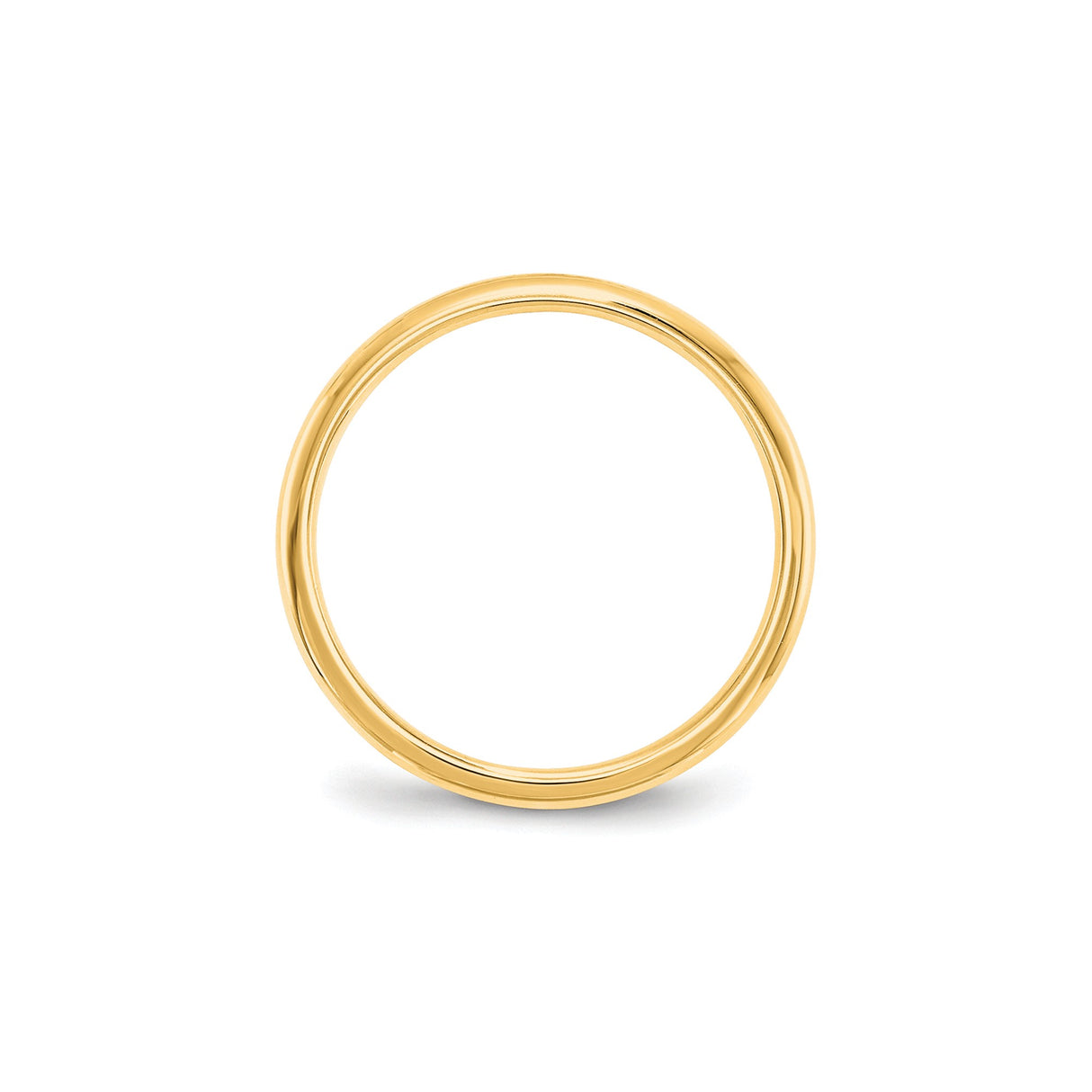 14k Yellow Gold Comfort Fit, Lightweight wedding band ring alternate angle