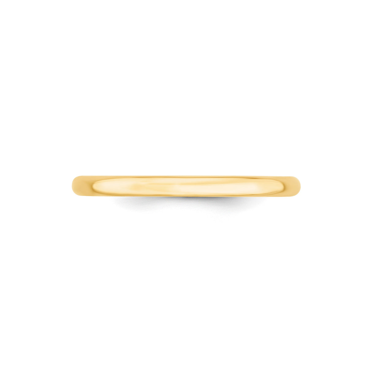 14k Yellow Gold Comfort Fit, Lightweight wedding band ring detail view
