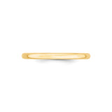 14k Yellow Gold Comfort Fit, Lightweight wedding band ring detail view