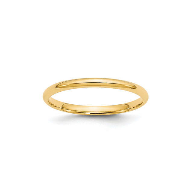 14k Yellow Gold Comfort Fit, Lightweight wedding band ring