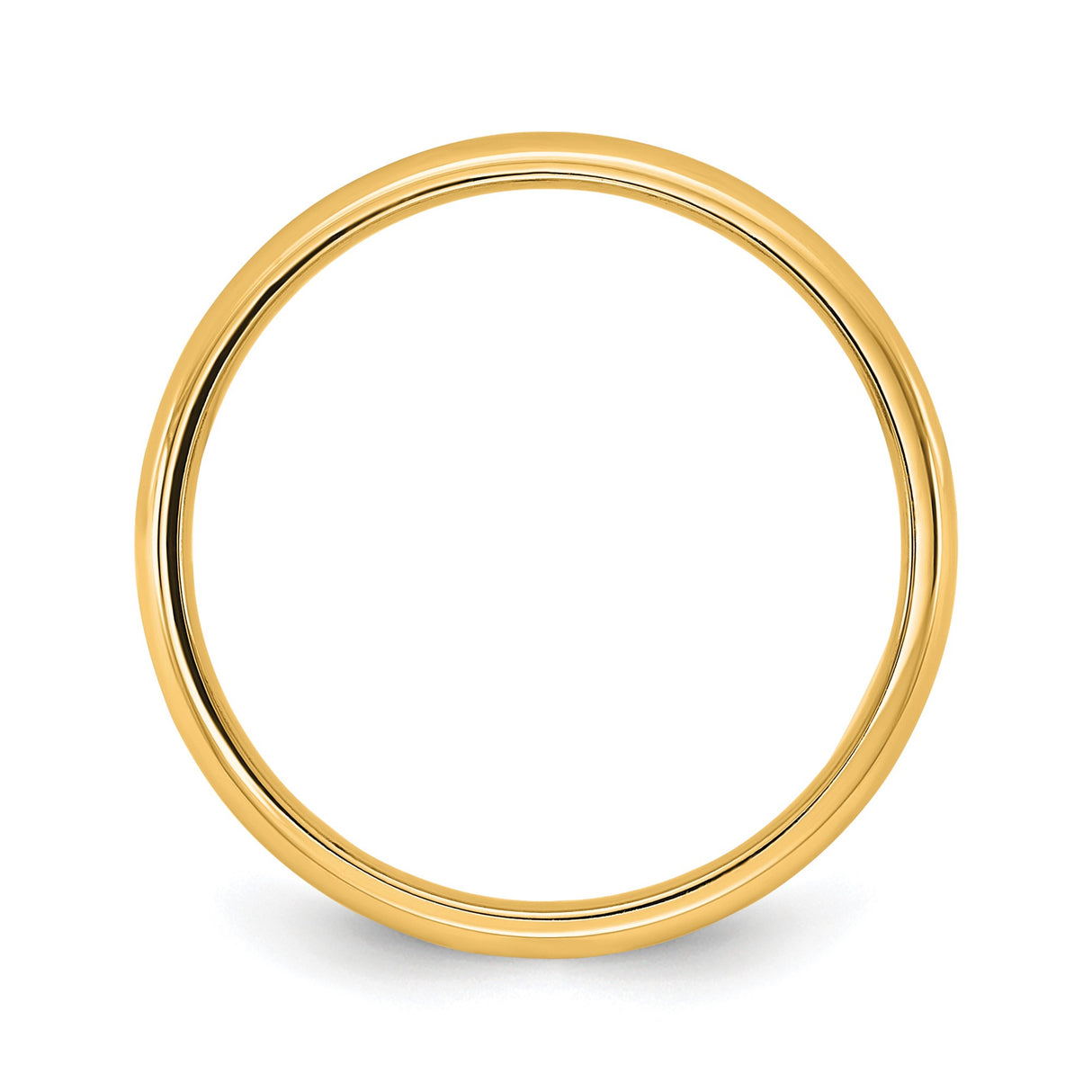 14k Yellow Gold Comfort Fit, Lightweight wedding band ring alternate angle