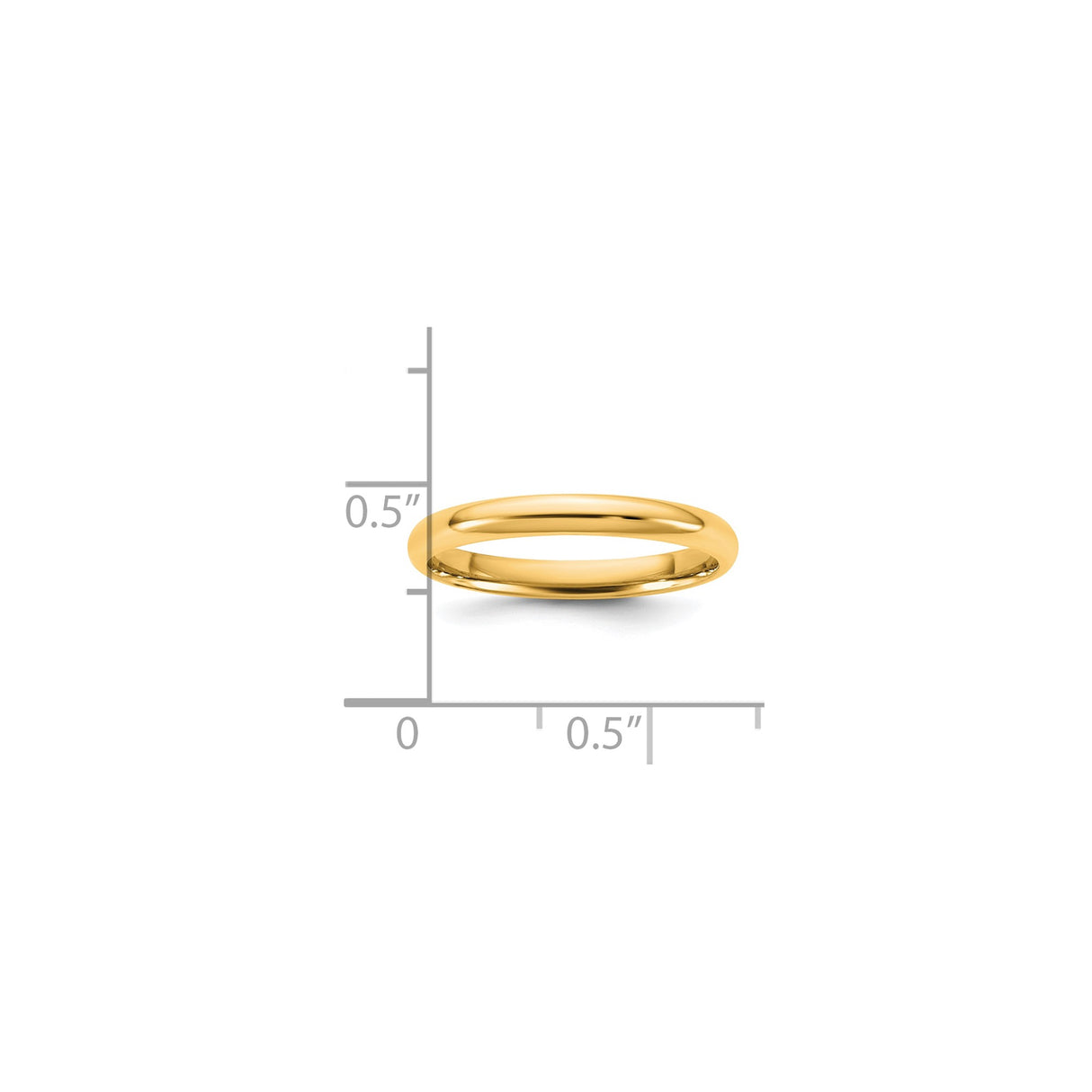 14k Yellow Gold Comfort Fit, Lightweight wedding band ring shown for scale