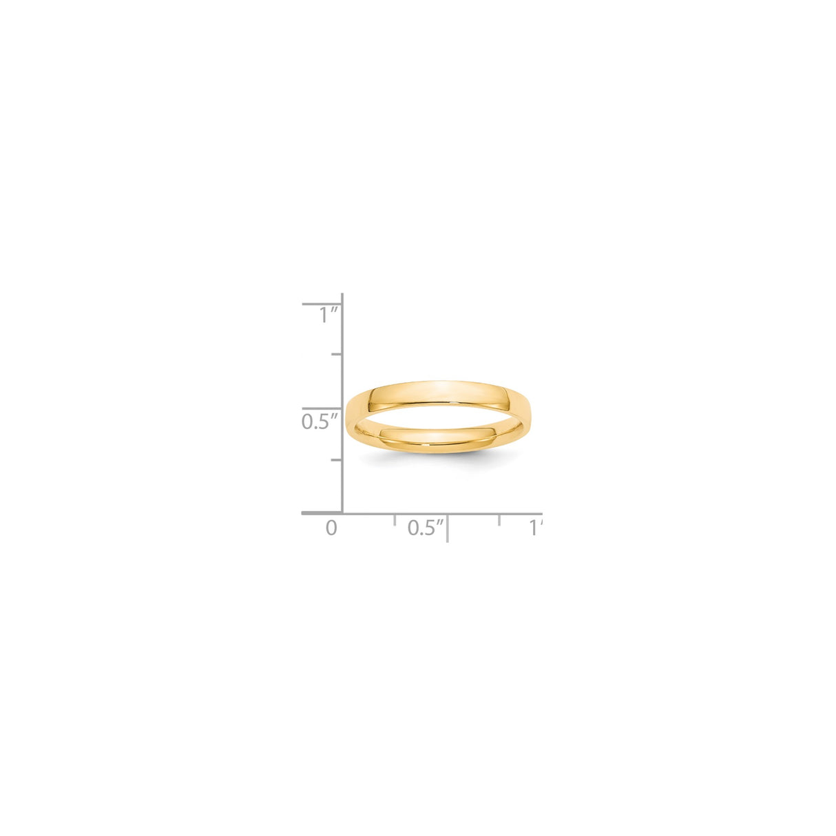 14k Yellow Gold Comfort Fit, Lightweight wedding band ring shown for scale