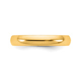 14k Yellow Gold Comfort Fit, Lightweight wedding band ring detail view