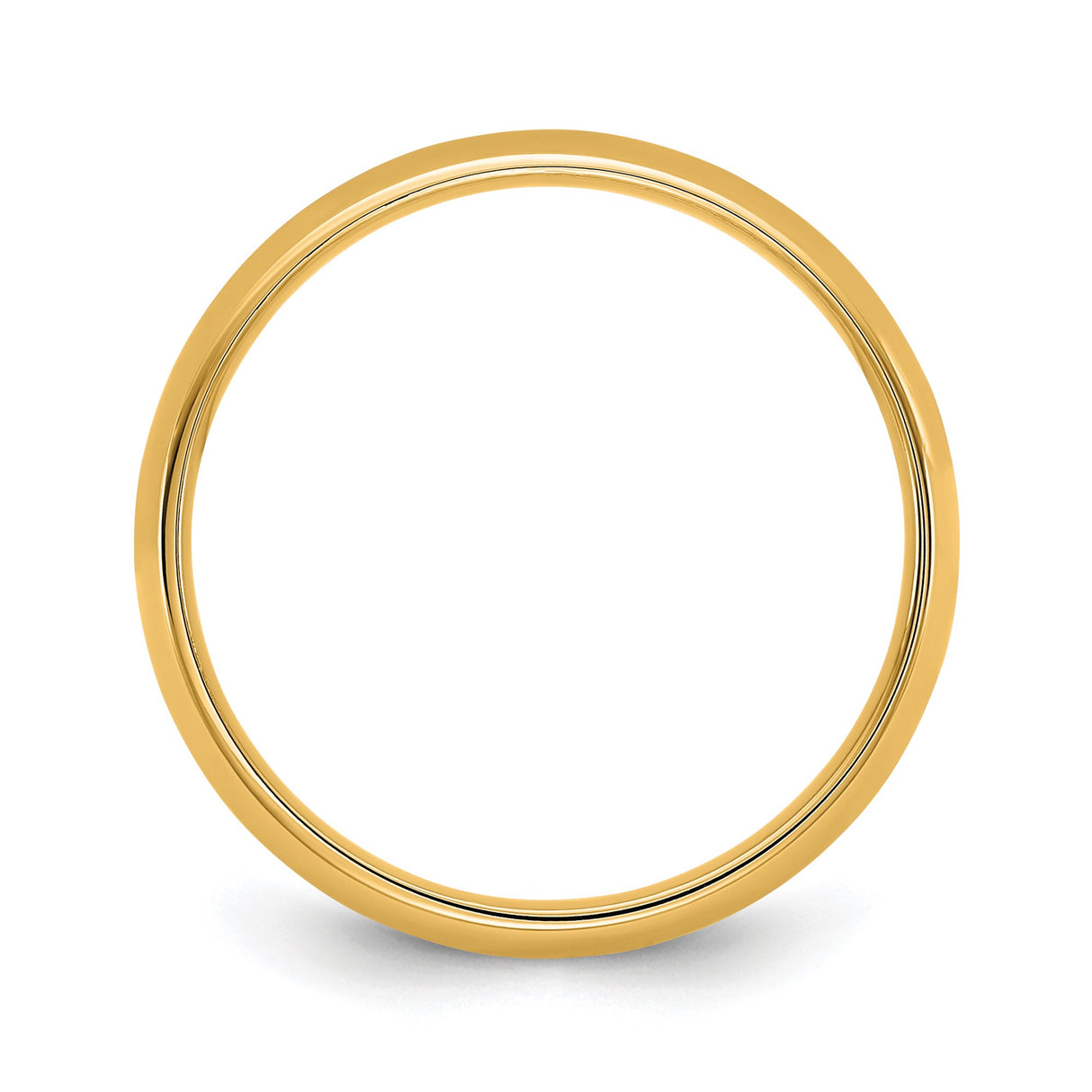 14k Yellow Gold Comfort Fit, Lightweight wedding band ring alternate angle