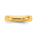 14k Yellow Gold Comfort Fit, Lightweight wedding band ring detail view