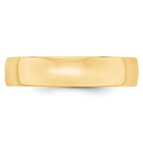 14K Yellow Gold Comfort Fit Wedding Band 5mm Lightweight No Stone Polished