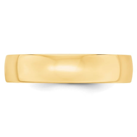 14K Yellow Gold Comfort Fit Wedding Band 5mm Lightweight No Stone Polished