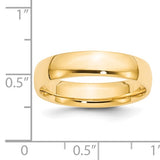 14K Yellow Gold Comfort Fit Wedding Band 5mm Lightweight No Stone Polished